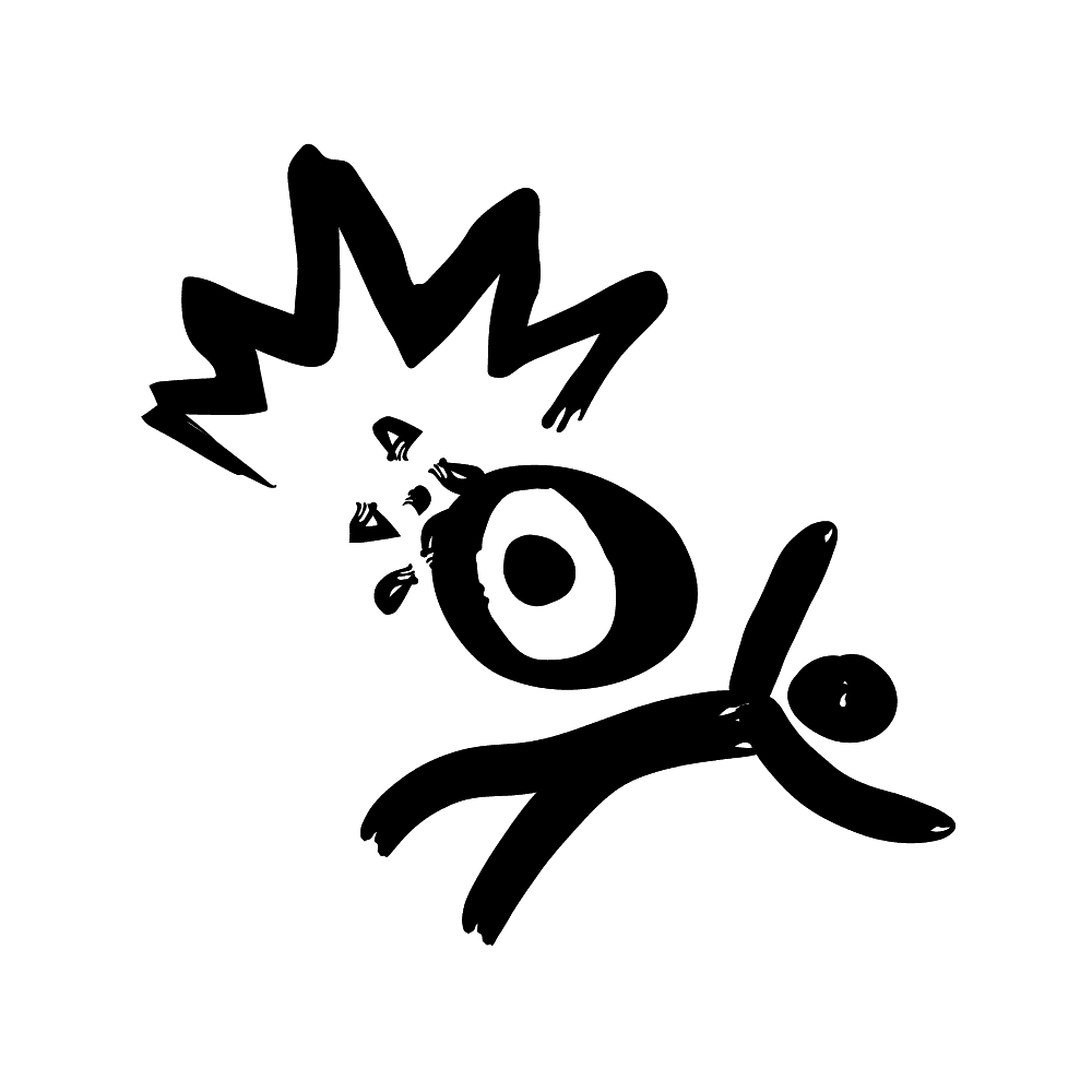 Hitting someone in a car symbol